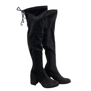 Unisa Women's Gray Over The Knee Faux Suede Tall Sock Riding Boots Size 8